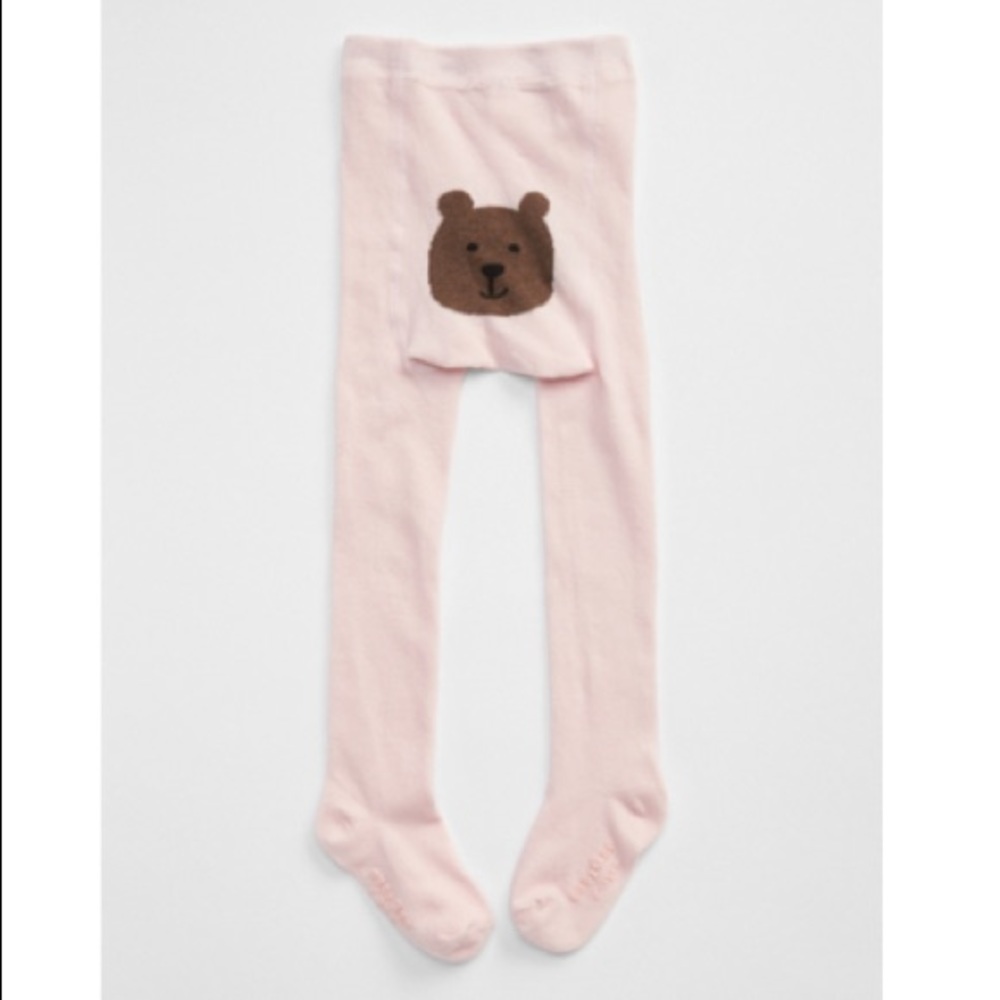 NWT GAP 2-3Y bear tights pink